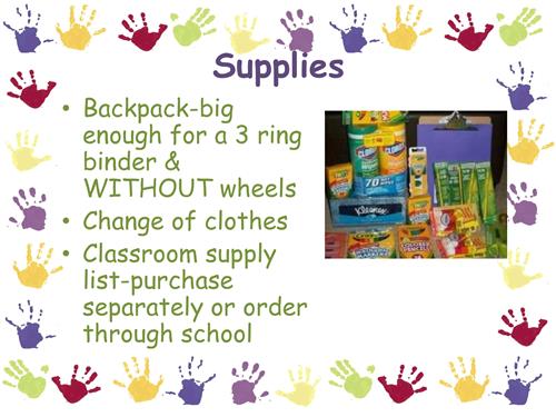 Kindergarten Supplies 